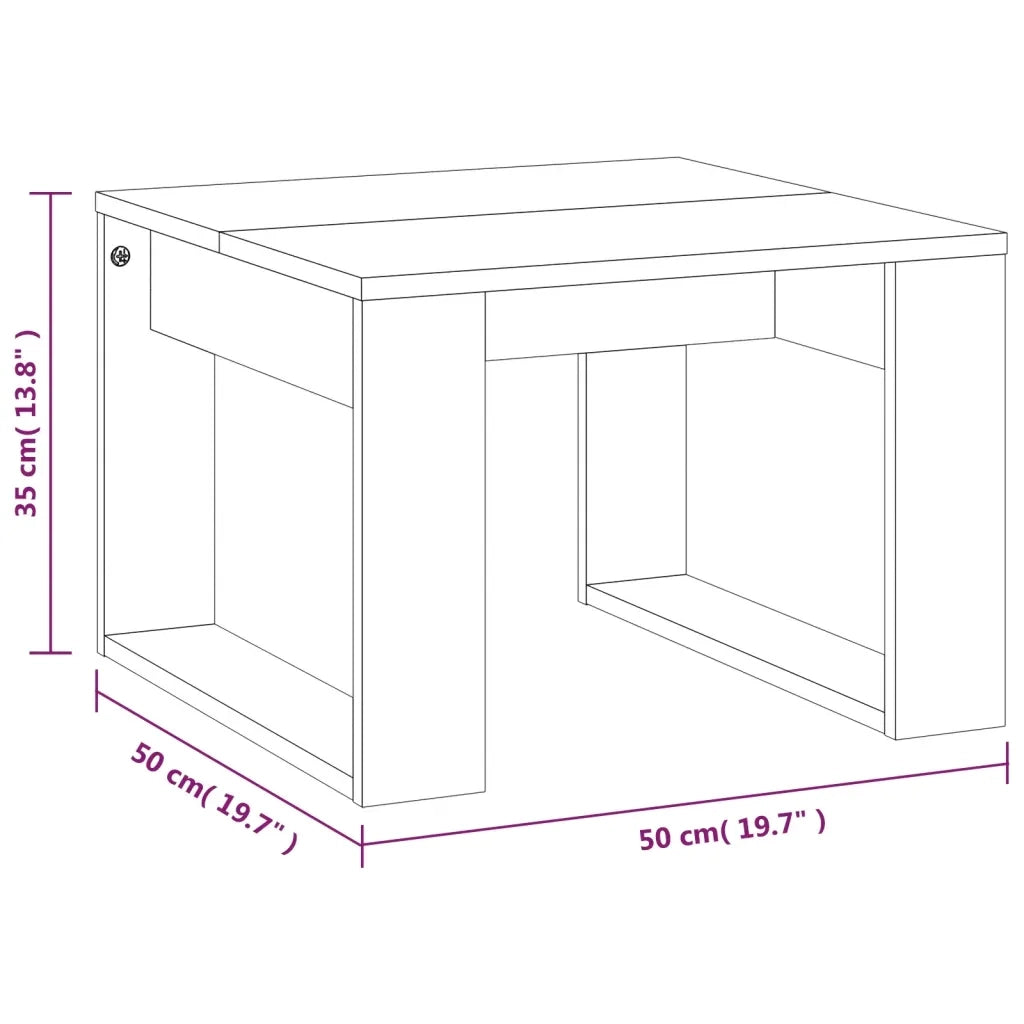 Tavolino da salotto | Tavolino da caff¨¨ | Tavolino da Soggiorno Grigio Sonoma 50x50x35 cm in Legno Multistrato