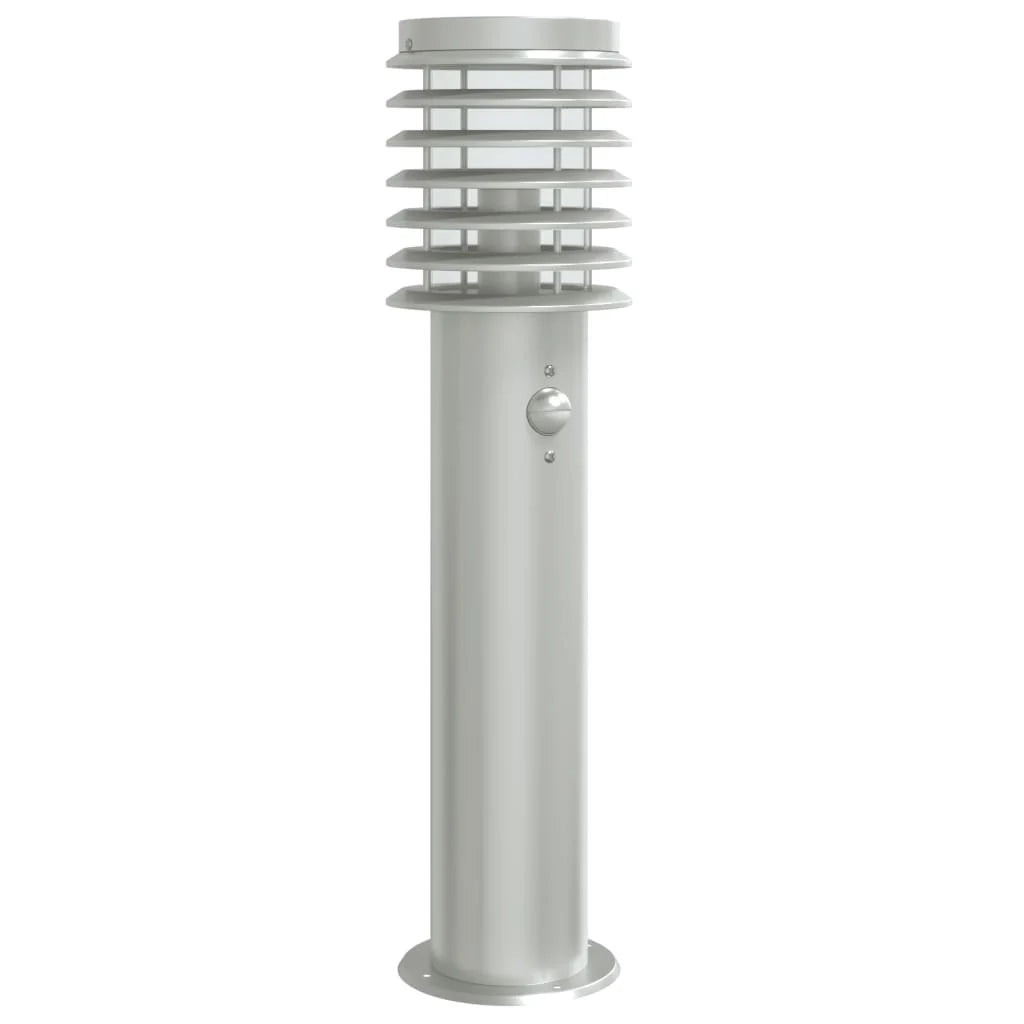 Lampada da terra per esterni con sensore acciaio inox argento Argento 02_0042526