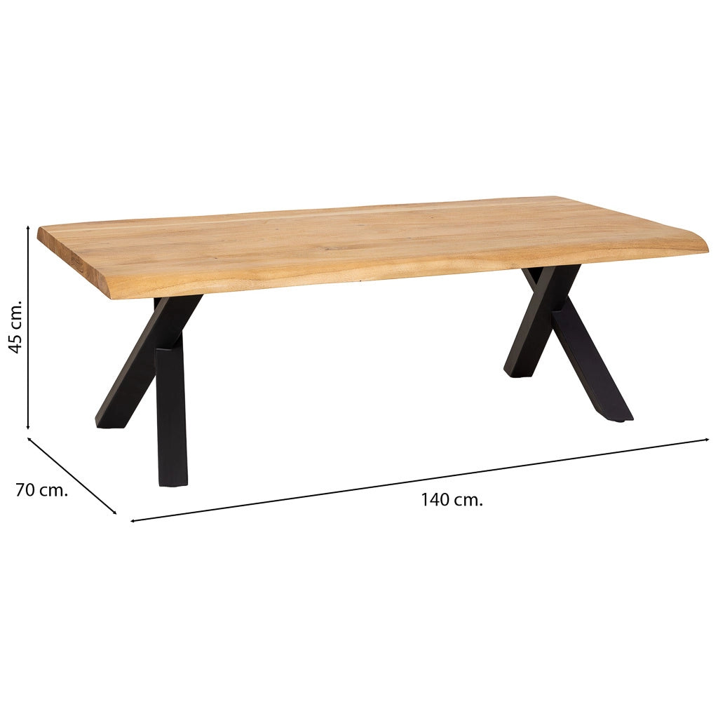 Tavolo da pranzo in legno marrone e nero 140x70x45h cm