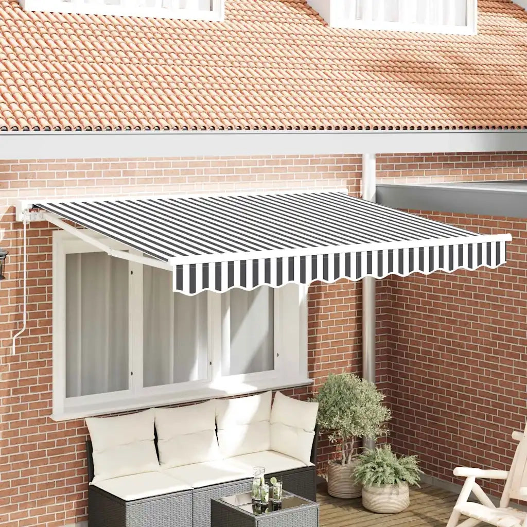 vidaXL Tenda Retrattile Antracite e Bianco 250x200 cm Tessuto