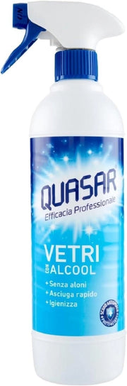 QUASAR SPRAY VETRI CON ALCOOL 580 ML SENZA ALONI IGIENIZZANTE