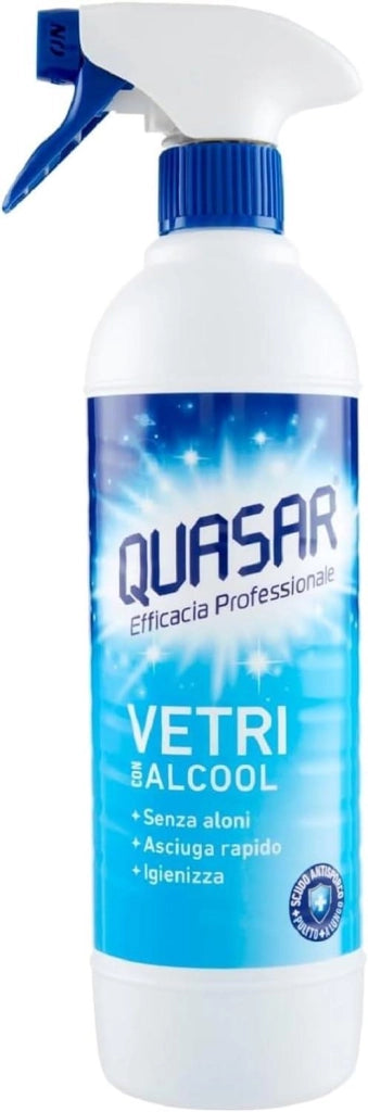 QUASAR SPRAY VETRI CON ALCOOL 580 ML SENZA ALONI IGIENIZZANTE