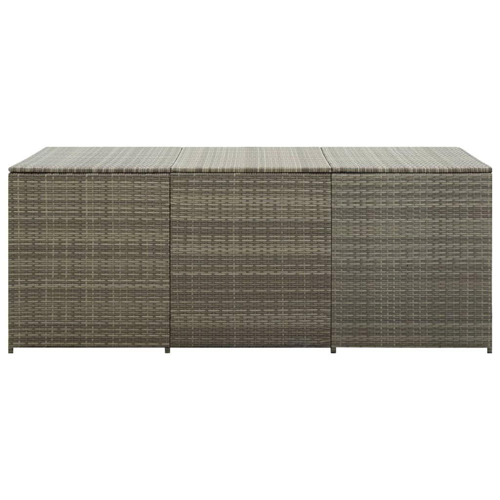 Contenitore da giardino/box in resina intrecciata 180 x 90 x 75 cm grigio 02_0013119