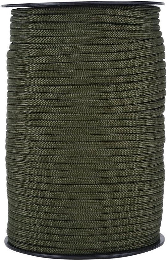 Corda per la sopravvivenza all'aperto 100m - 550 Paracord 9 Fili - Riflettente Standard - Verde