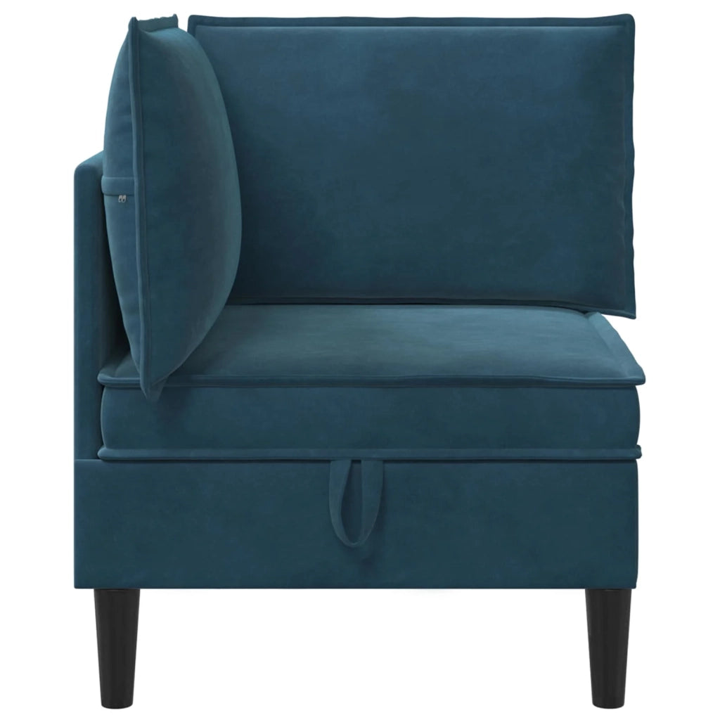 Divano con Stoccaggio Blu Velluto 42027085