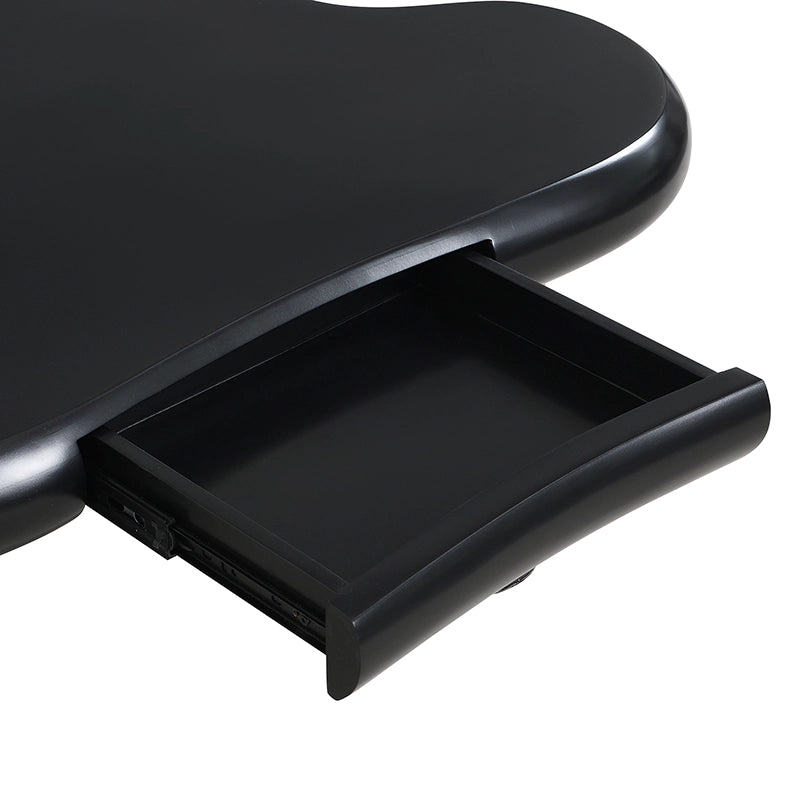 Tavolino da caffè con 1 Cassetto e LED a 16 colori; forma nuvola; per Soggiorno; in MDF; 98 × 65.5 × 40 cm; Nero