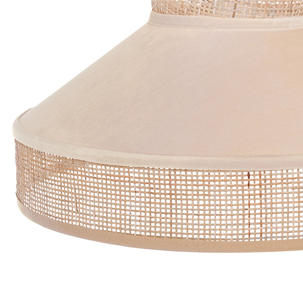 Lampada a sospensione con paralume in rattan naturale beige boho illuminazione