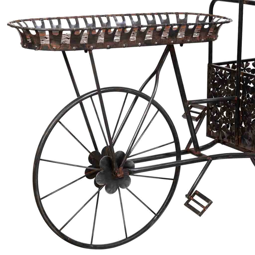 Carrello espositivo in metallo nero 194,95x73,03x237,49h cm