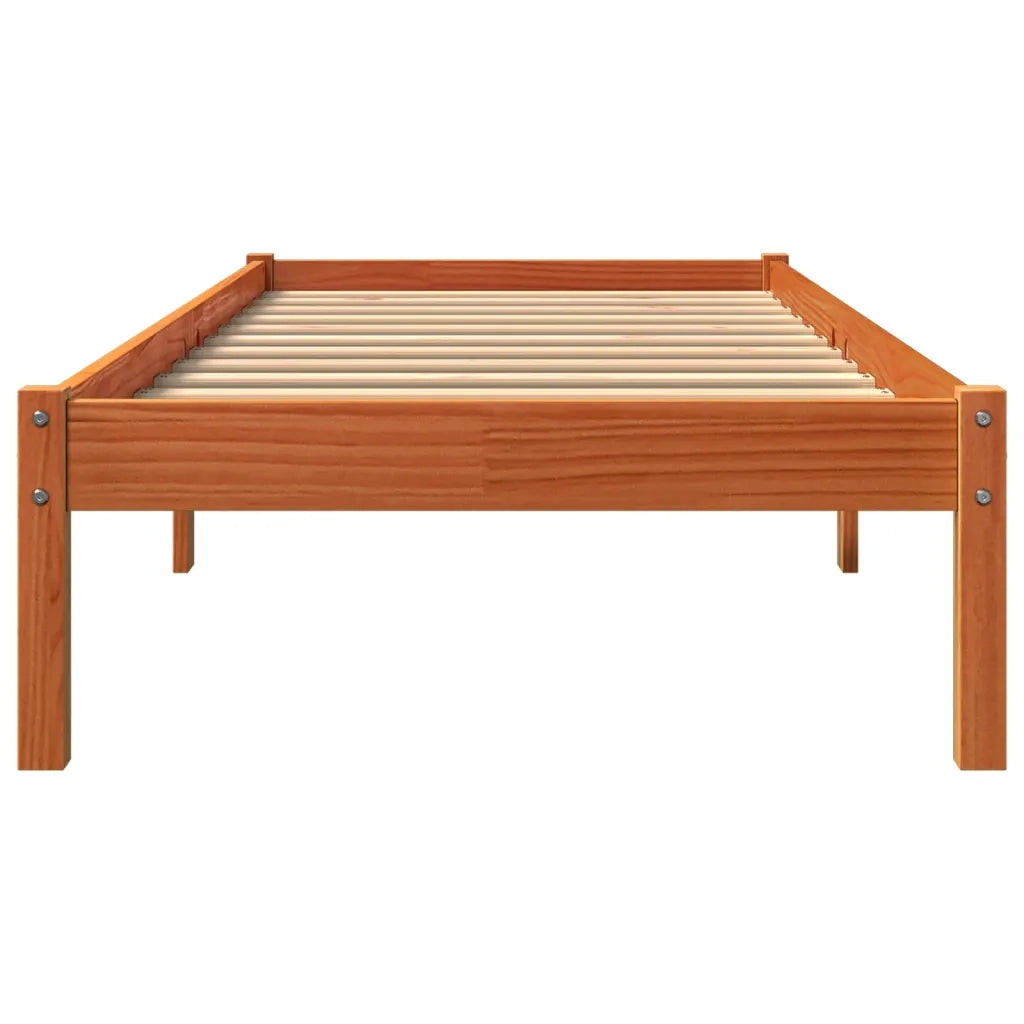 Letto senza Materasso Marrone Cera 75x190 cm in Legno di Pino 844833