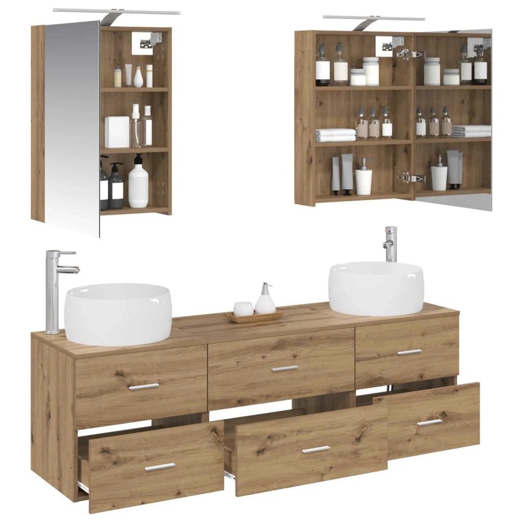 Set di mobili per il bagno 5 pcs Rovere Artigianale 3406998