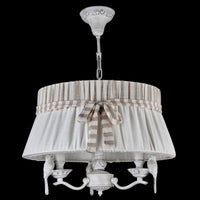 Lampadario Elegant in Metallo Bird Bianco Antique