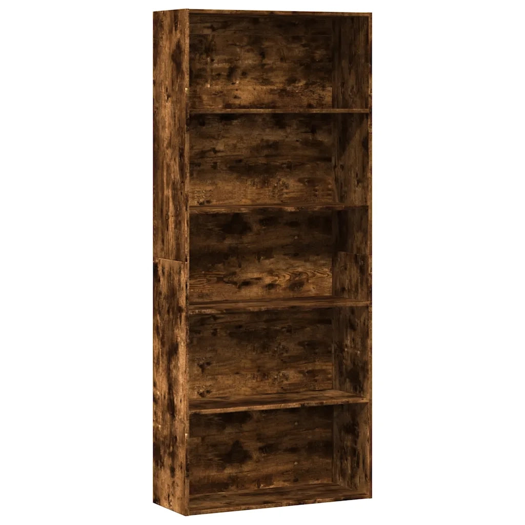 Libreria Rovere Fumo 80x30x189 cm in Legno Multistrato 3314673
