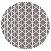 Tappeto rotondo per interni ed esterni con motivo geometrico ⌀120 cm Grigio moderno balcone patio