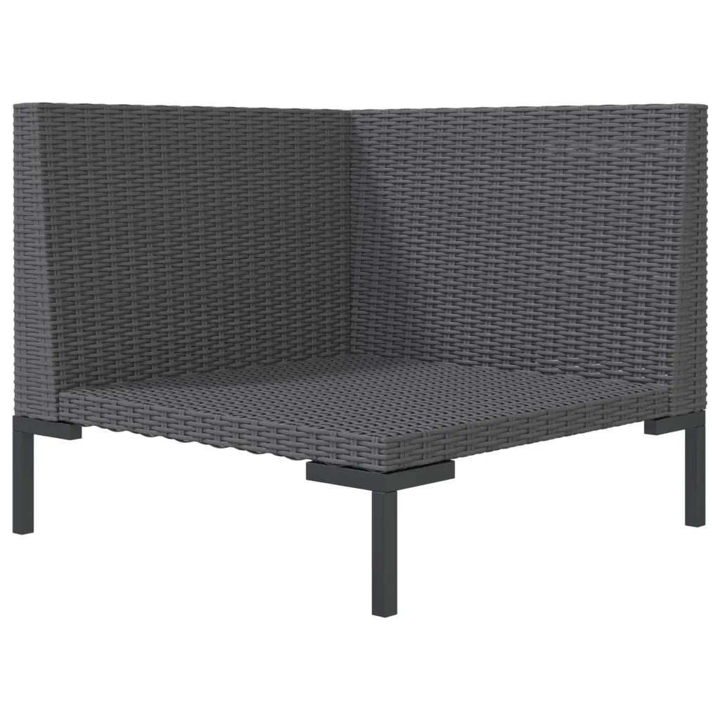 Set Divani Giardino 8 pz con Cuscini in Polyrattan Grigio Scuro cod mxl 48750