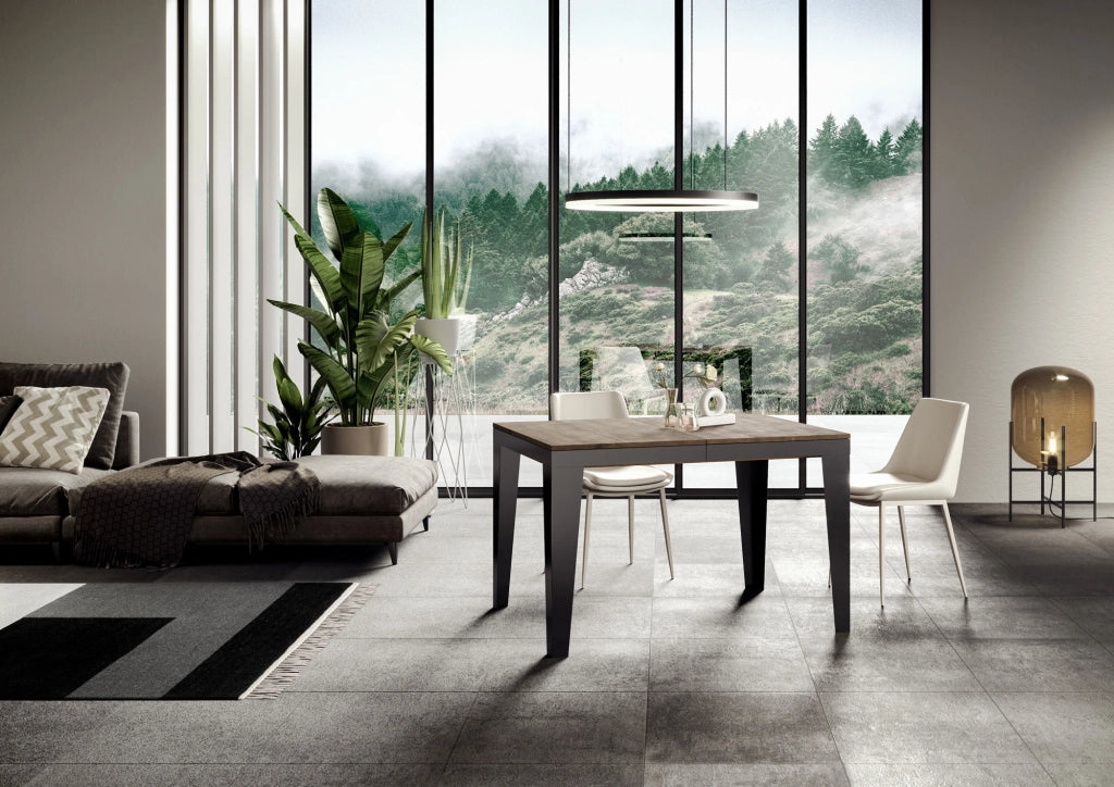 Tavolo allungabile 90x180/284 cm Flaris Evolution Noce telaio Antracite