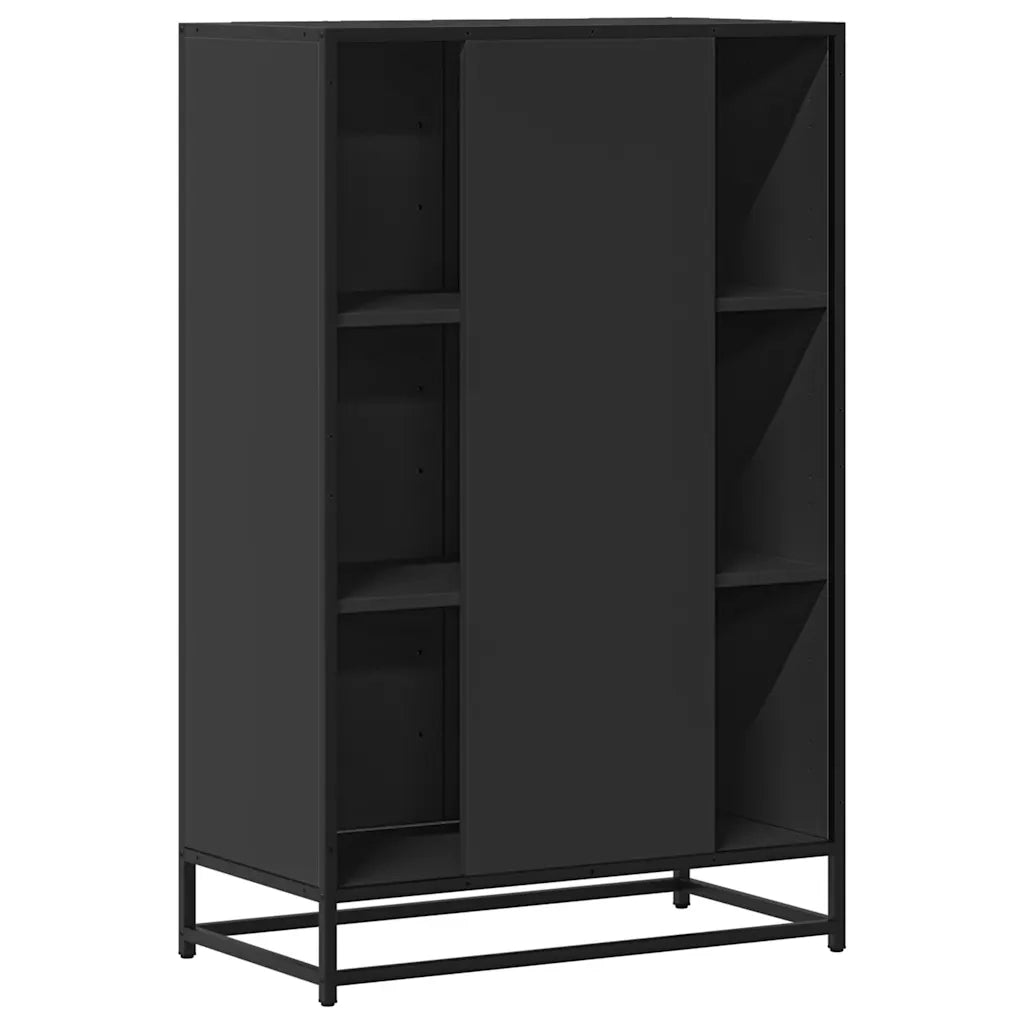 Credenza Nera 68x35x106,5 cm Legno Multistrato Metallo 849069