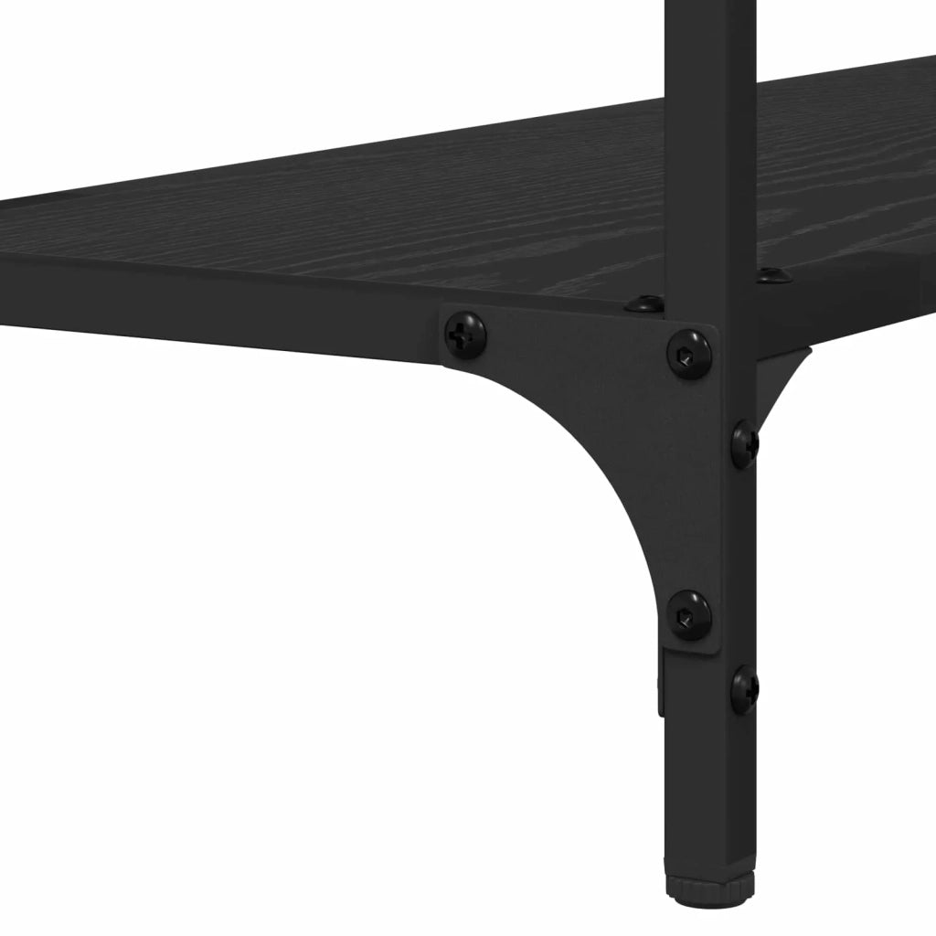 Tavolo consolle con lo scaffale Rovere nero 101 x 30.5 x 75 cm
