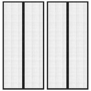 Tende Antimosche 2 pz per Porte con Magneti Nere 220x110 cm
