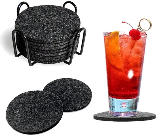 12 pezzi di supporti anti-scivolo per bevande, birra e caffè per genitori in ristoranti/bar/ feste/caffè/casa...