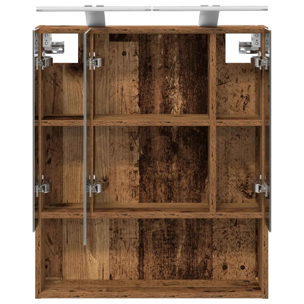 Mobiletto per specchio da bagno Legno vecchio 60 x 14.5 x 70 cm 889197