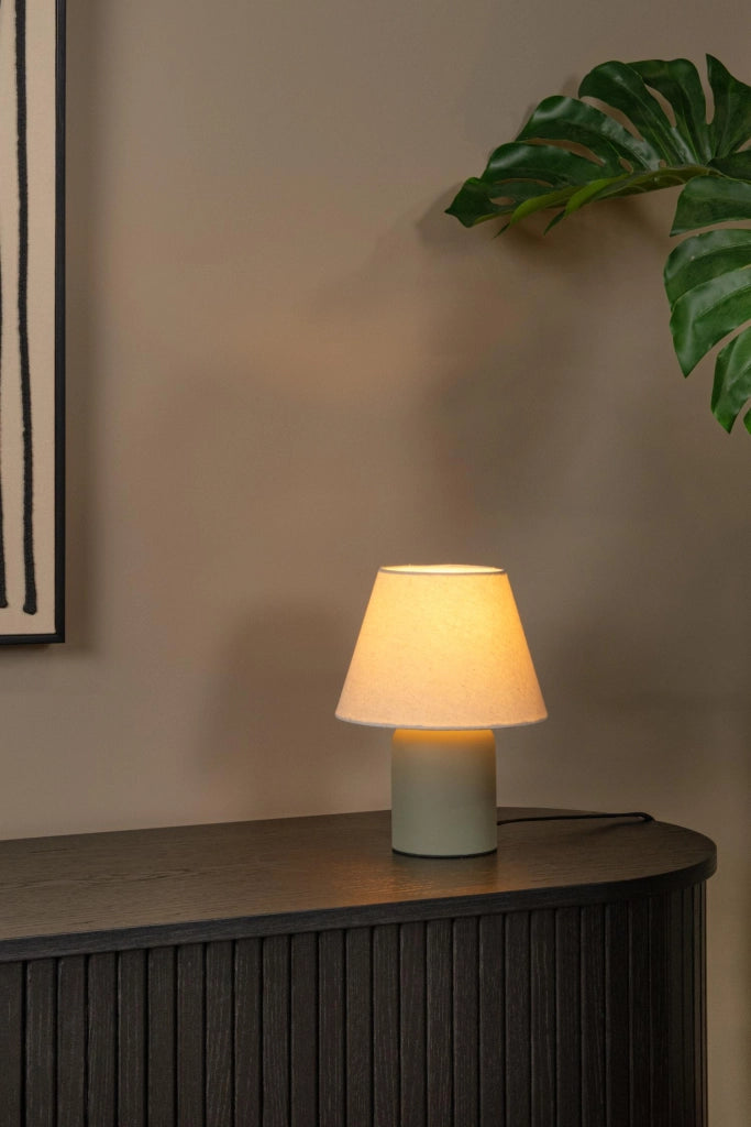 Lampada da tavolo MACIA ceramica lino verde-beige Lucide