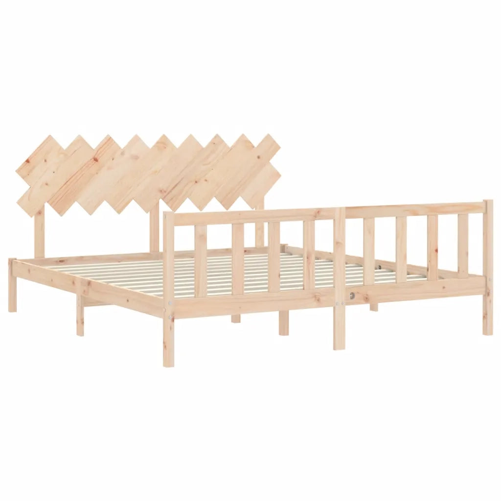 Giroletto con Testiera Super King Size in Legno Massello 3193481