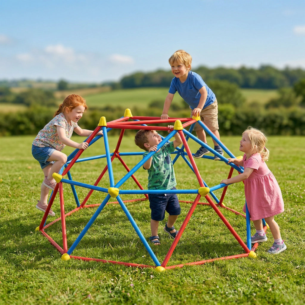 Castello per bambini con scivolo ¨C zephmum ¨C rosso e blu, 183x90 cm