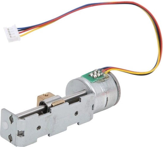Mini Impianto di Elevazione Lineare - 2 Fasi 4-cavi Motore a Passo - Motore a Passo con Trasmissione Planetaria - Trasmissione Continua - Kit di Fissaggio a Vela 20 mm.