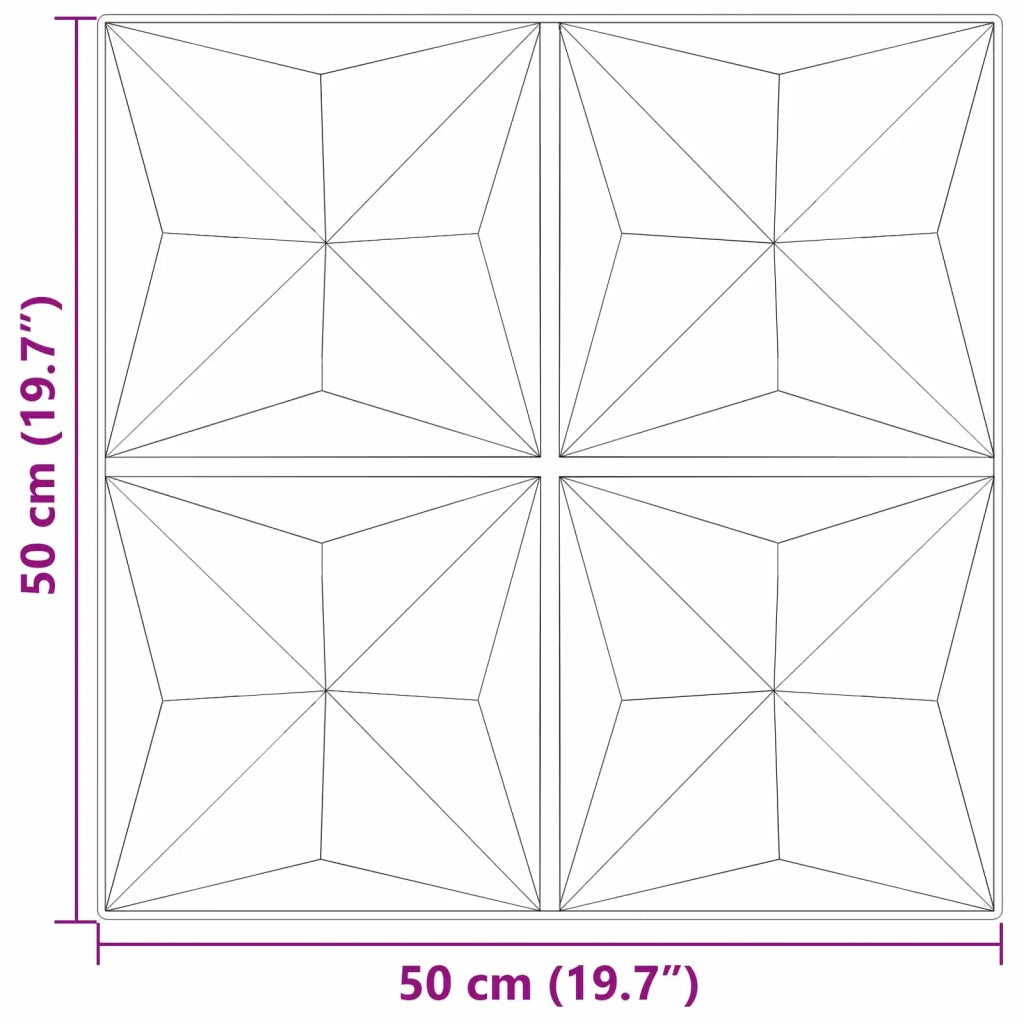 Pannelli da parete 48 pz Beton origami 50 x 50 cm Schiuma XPS CFW5044503