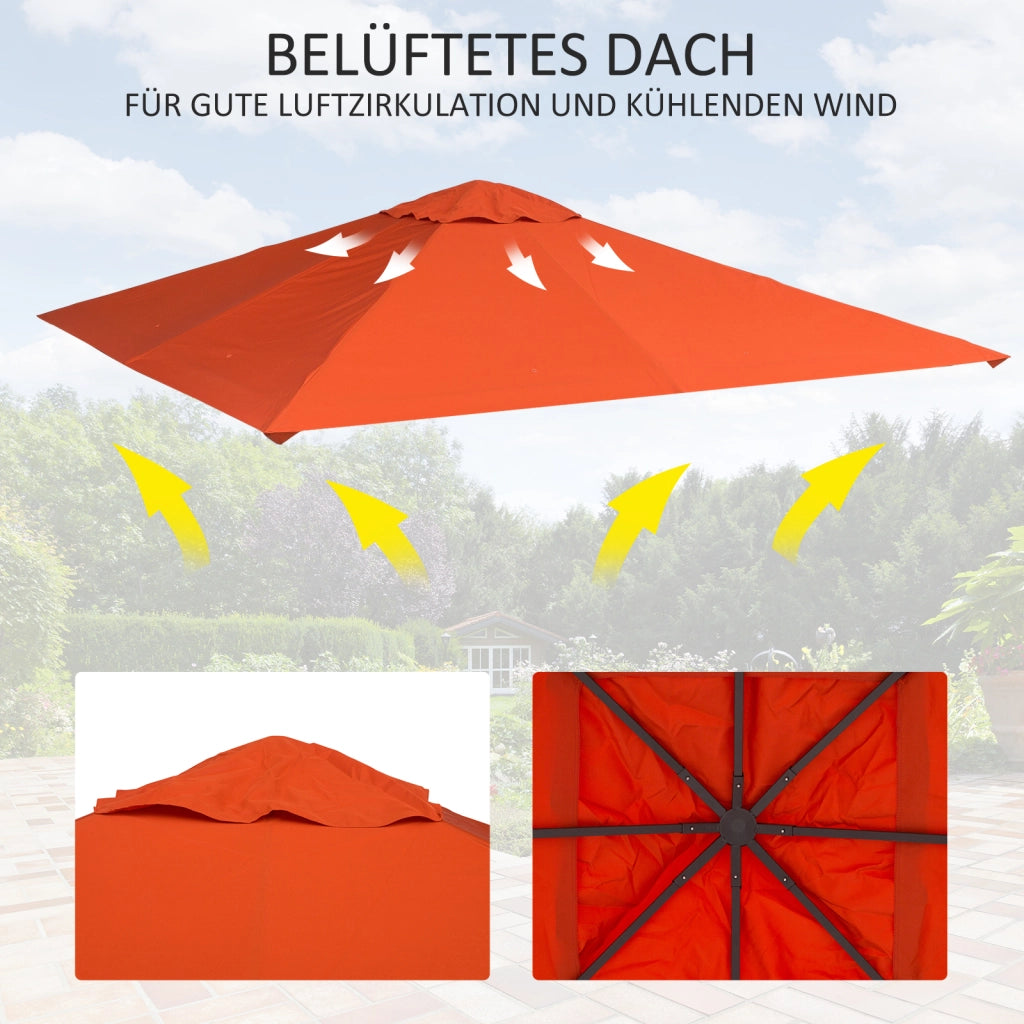 COPERTURA DI RICAMBIO PER GAZEBO 298x295 cm Arancione in Poliestere