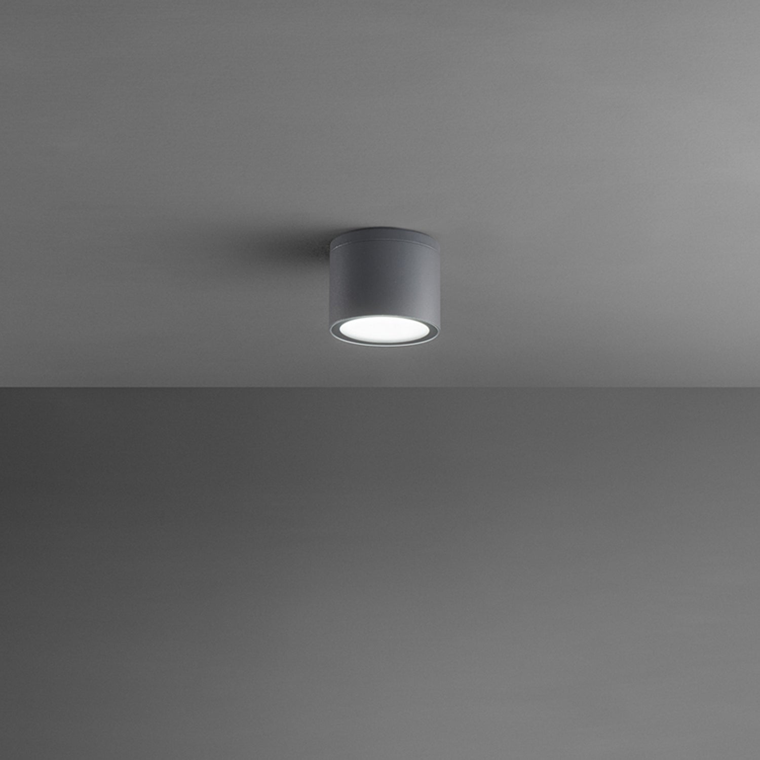Plafoniera Esterno Minimal Up Alluminio Antracite 1 Luce Gx53 Ip65 D9
