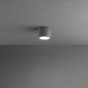 Plafoniera Esterno Minimal Up Alluminio Antracite 1 Luce Gx53 Ip65 D9