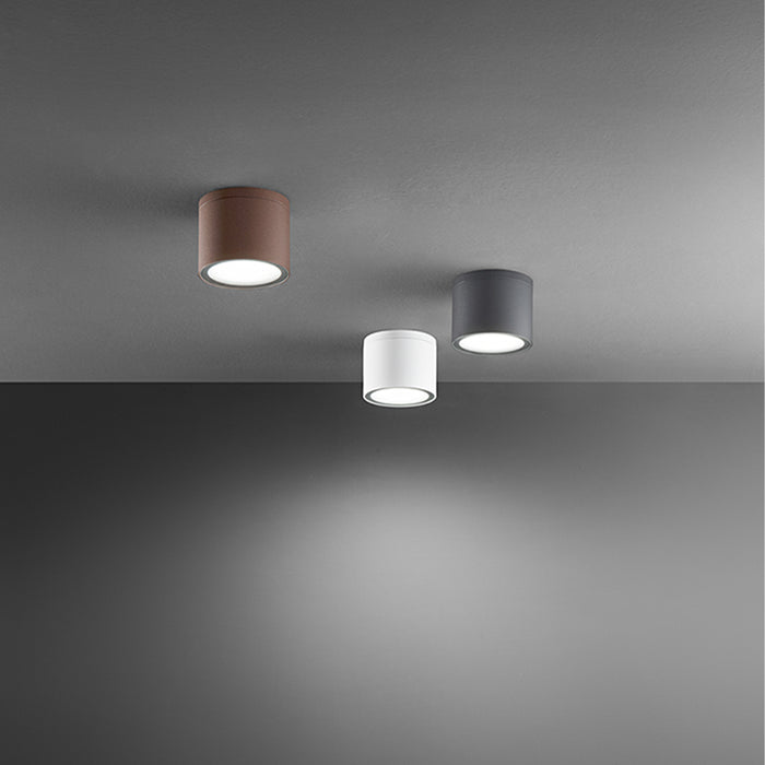 Plafoniera Esterno Minimal Up Alluminio Bianco 1 Luce Gx53 Ip65 D9