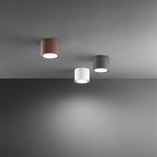 Plafoniera Esterno Minimal Up Alluminio Corten 1 Luce Gx53 Ip65 D9