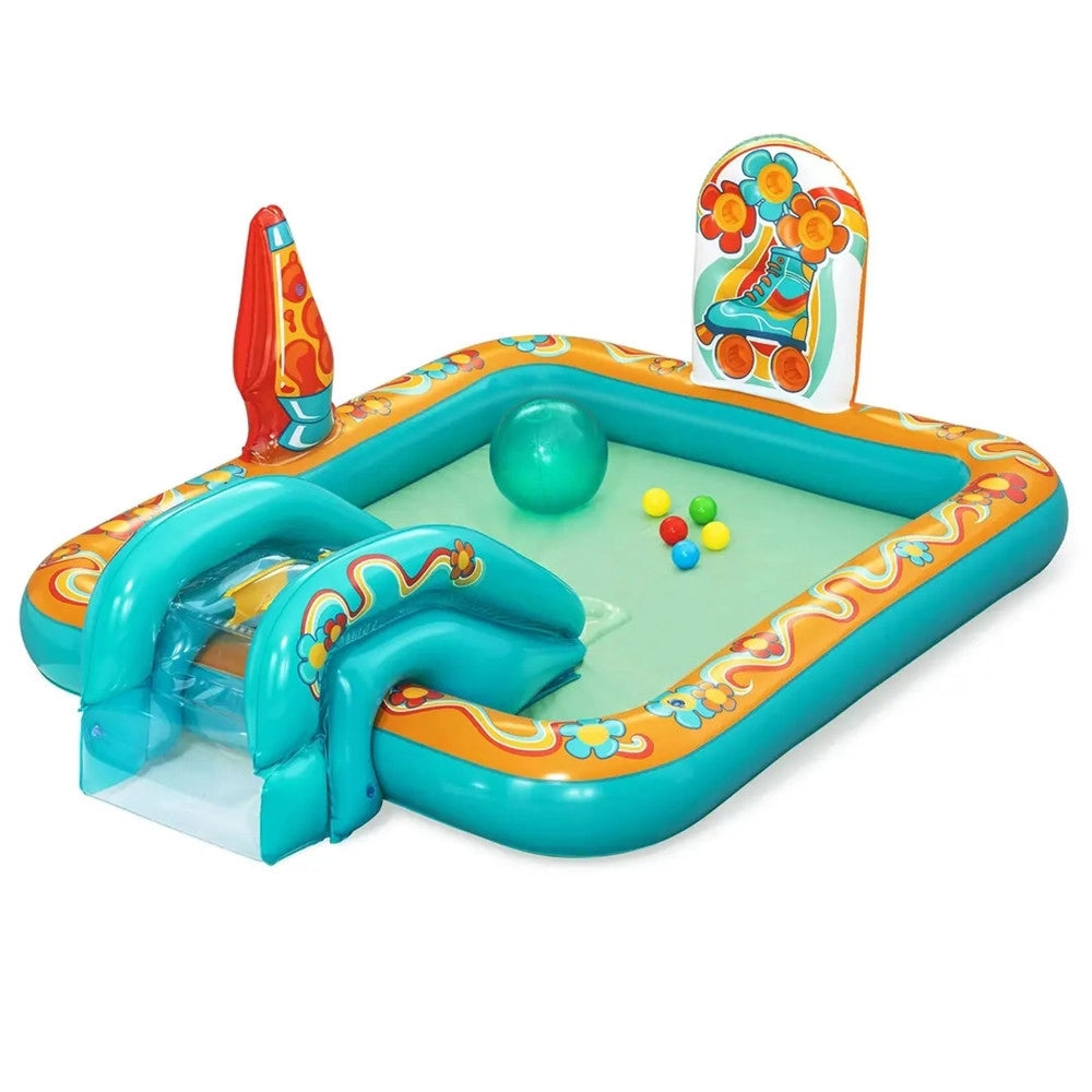 Trade Shop - Play Center Piscina Gonfiabile Retro Groove Per Bambini 193x152x74cm Giardino 53164 -