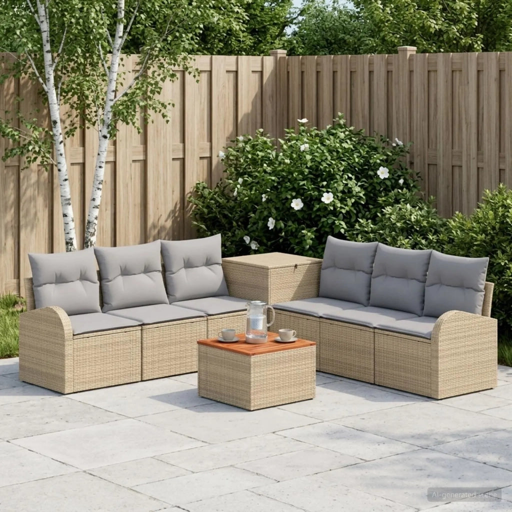 Set di divani 8 pz Beige e Grigio Chiaro 3448127