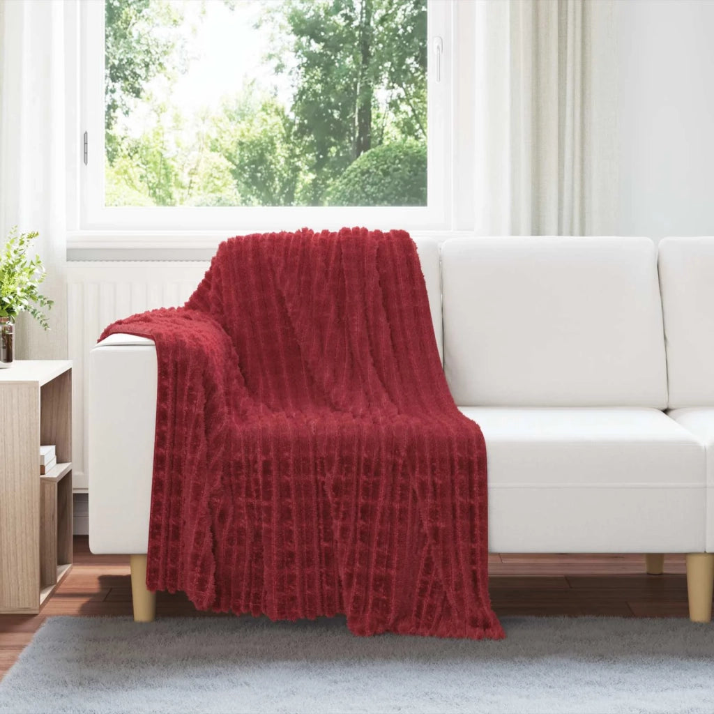 Coperte da Pile 6 pz Rosso Bordeaux 150 x 130 cm Panno