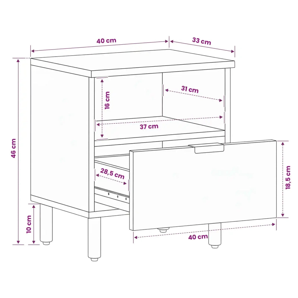 Armadio da Notte con cassetto Marrone 40 x 33 x 46 cm 4017906