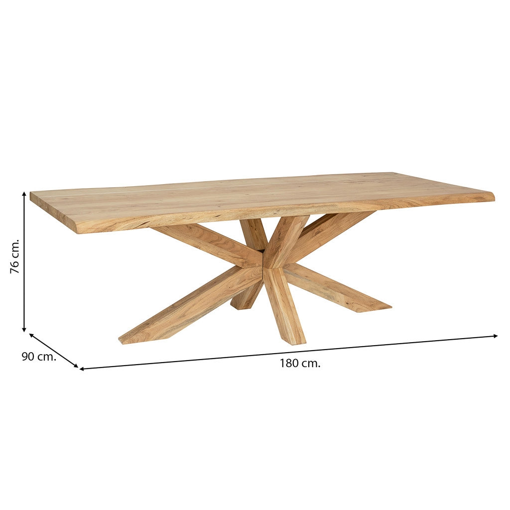 Tavolo da pranzo in legno marrone 180x90x76h cm