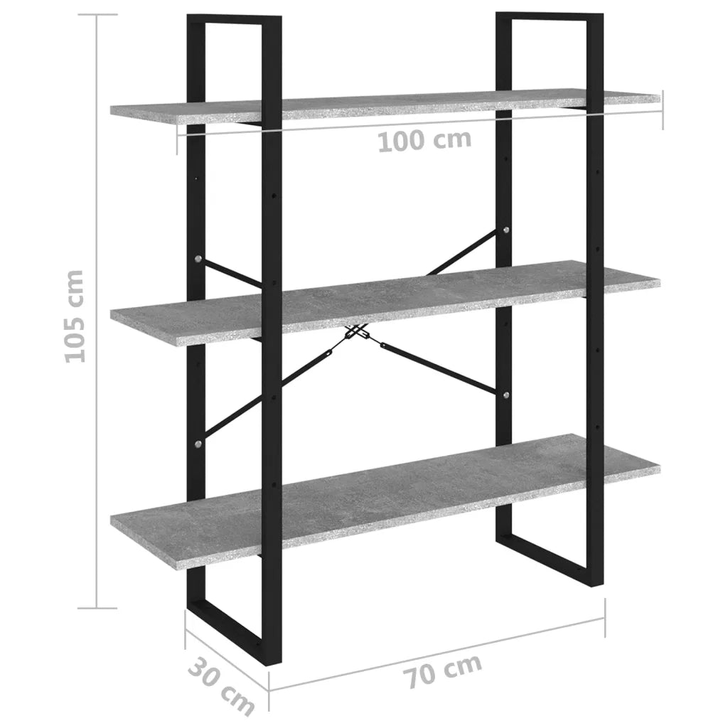 Libreria Grigio Cemento 100x30x105 cm in Truciolato cod mxl 5847