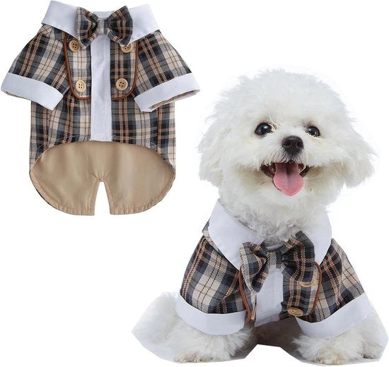 Abbigliamento da festa per piccoli cani, completo nero, abito da cerimonia, outfit da matrimonio per cani, regalo di compleanno per cani - cod. jurk02224.