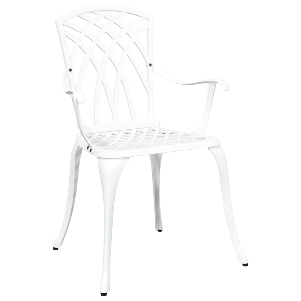 Sedie da giardino  2 pz in alluminio bianco