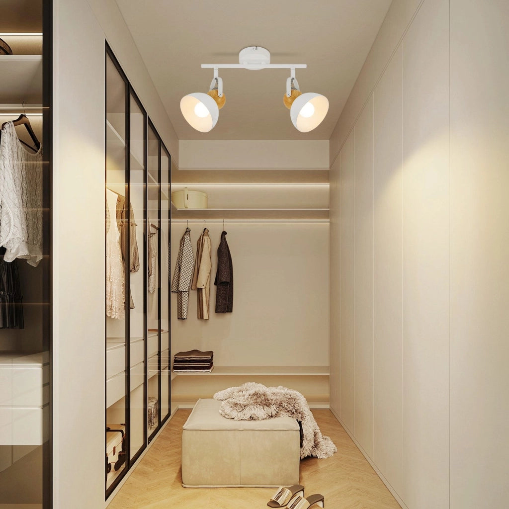 ZMH Faretto da soffitto a 2 luci orientabile a 350° Vintage Plafoniera Soggiorno