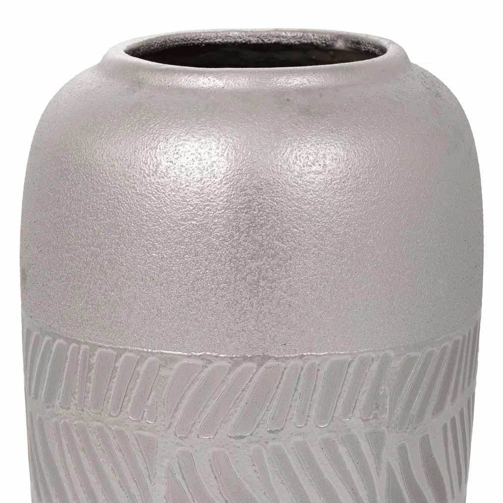 Vaso in ceramica argento 15x15x29,5h