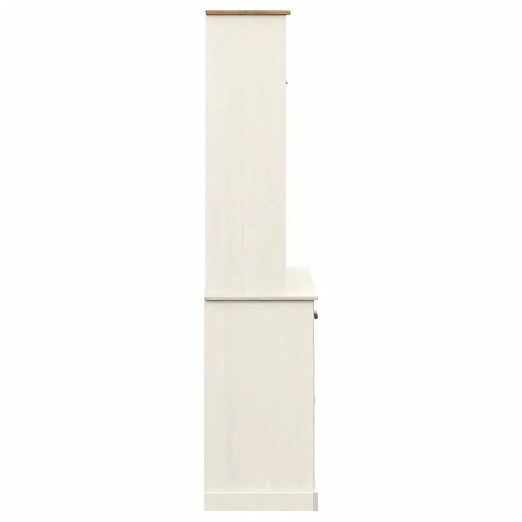 Buffet credenza cassettiera armadio mobile contenitore organizer cucina soggiorno salotto alto 78 x 40 x 175 cm legno massello di pino bianco 02_0035661