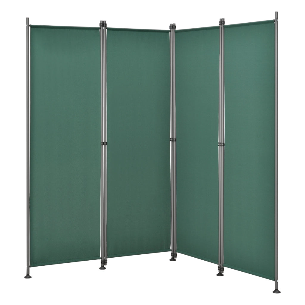 Paravento Modica a 4 Pannelli Parete Divisorio con Struttura Pieghevole (AxL) 170x215 cm - Verde Scuro pro.tec