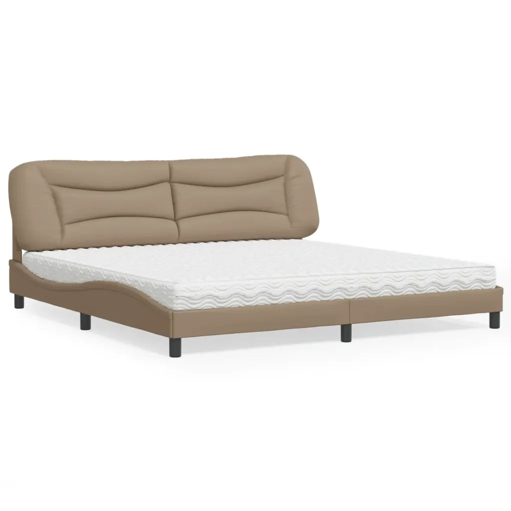 Letto con Materasso Hvar Cappuccino 200x200cm Similpelle 3208749
