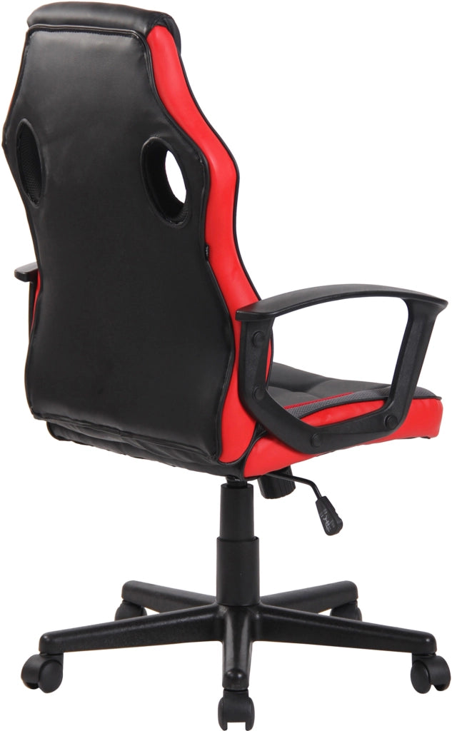 Sedia da ufficio ergonomica Glendale in similpelle nero/rosso