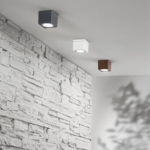 Plafoniera Esterno Minimal Up Alluminio Bianco 1 Luce Gx53 Ip65