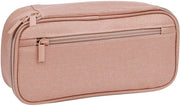 Etui di grandi dimensioni, con 5 compartimenti, etui portatile, contenitore per penna, etui duraturo, contenitore per studenti, contenitore per scuola e ufficio (rosa)